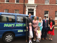 wedding party beside taxi in Scunthorpe